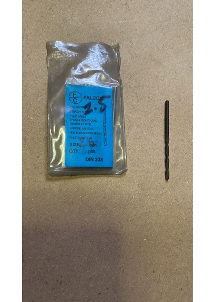 Matkap Ucu 2.5 mm Hss Demir - Çelik - Metal - Aliminyum 1 Adet