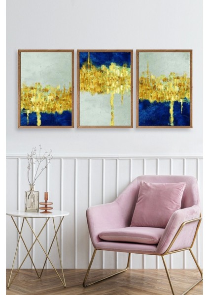 Ünlü Tablolar Üçlü Ahşap Çerçeveli Tablo fiyatları