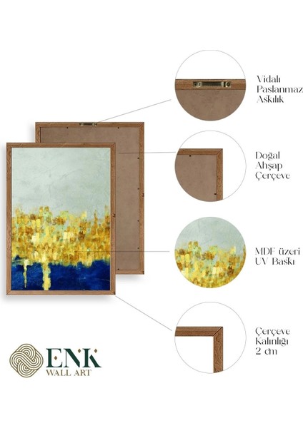 Ünlü Tablolar Üçlü Ahşap Çerçeveli Tablo fırsatları