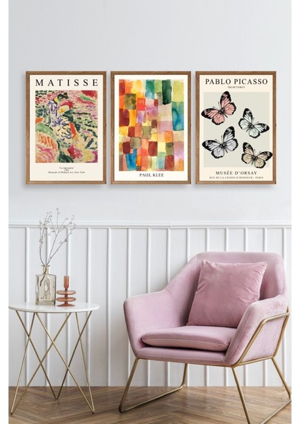 Matisse Üçlü Ahşap Çerçeveli Tablo fiyatları