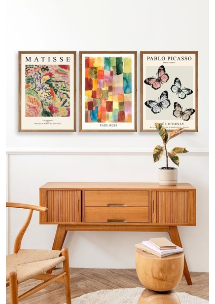 Matisse Üçlü Ahşap Çerçeveli Tablo modelleri