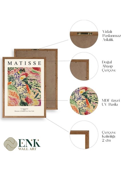 Matisse Üçlü Ahşap Çerçeveli Tablo fırsatları