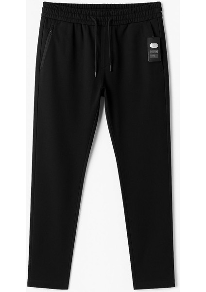 Erkek Eşofman Battal Düz Paça Erkek Düz Eşofman Alt Siyah 82194