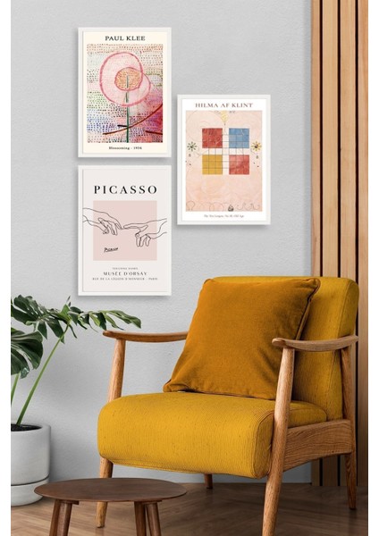 Ünlü Tablolar Üçlü Ahşap Çerçeveli Tablo modelleri