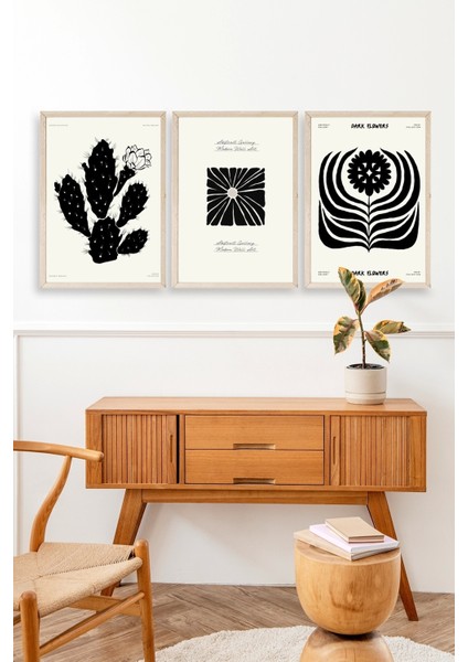 Modern Üçlü Ahşap Çerçeveli Tablo modelleri