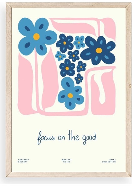 Çiçekler Ahşap Çerçeveli Tablo