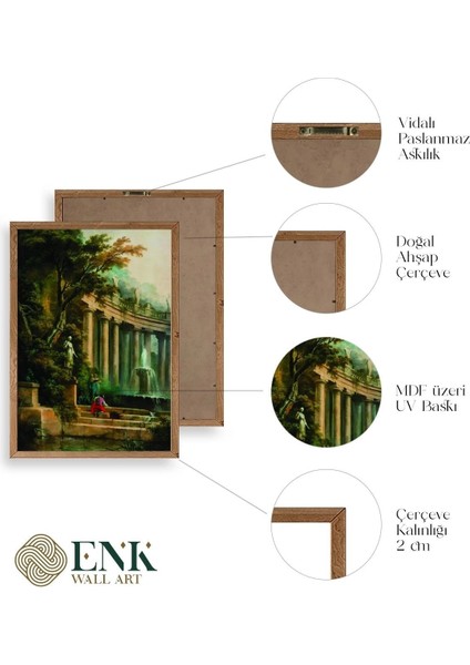 Yapraklar Ahşap Çerçeveli Tablo fırsatları