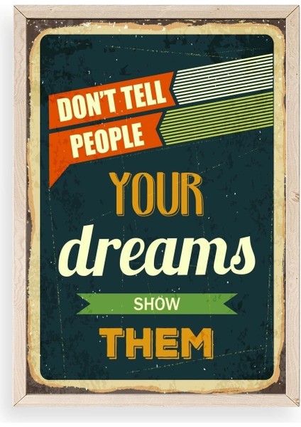 Motto Ahşap Çerçeveli Tablo