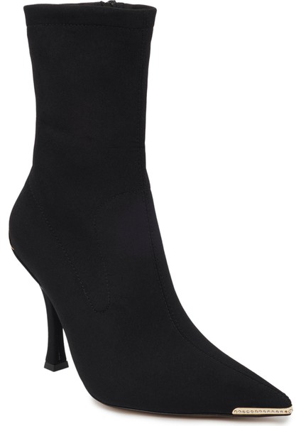 Siyah Tekstil Klasik Kadın Bot