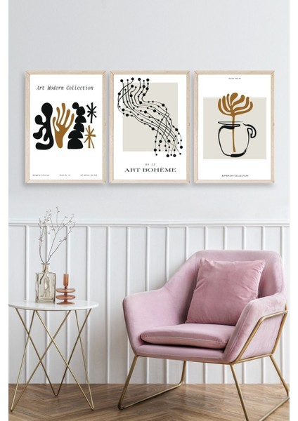 Modern Üçlü Ahşap Çerçeveli Tablo fiyatları