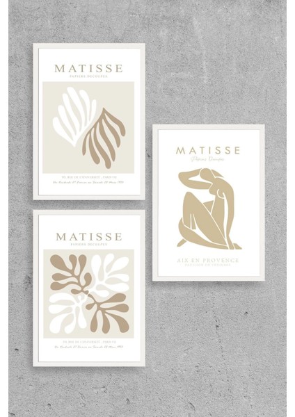 Matisse Üçlü Ahşap Çerçeveli Tablo fiyatları