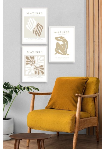 Matisse Üçlü Ahşap Çerçeveli Tablo modelleri
