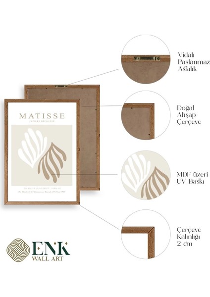 Matisse Üçlü Ahşap Çerçeveli Tablo fırsatları