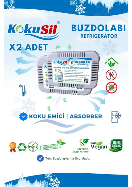 Kokusil Buzdolabı Koku Giderici ve Koku Emici X2 Adet
