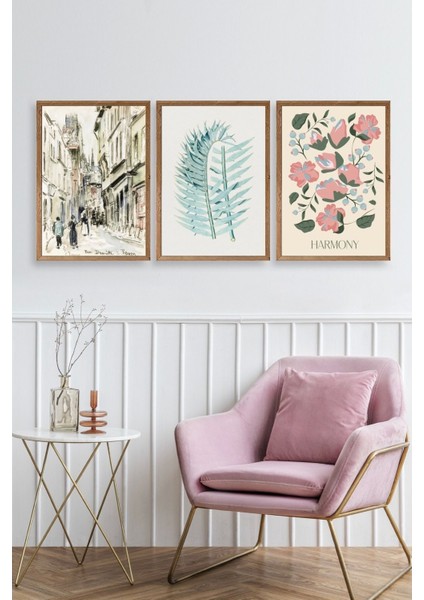 Harmony Üçlü Ahşap Çerçeveli Tablo fiyatları