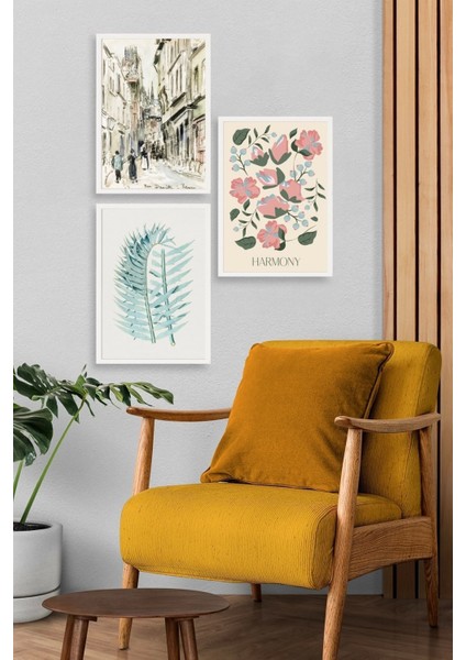 Harmony Üçlü Ahşap Çerçeveli Tablo modelleri