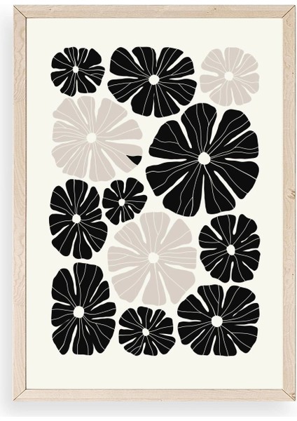 Çiçek Ahşap Çerçeveli Tablo