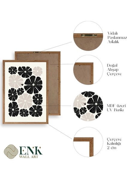 Çiçek Ahşap Çerçeveli Tablo fırsatları
