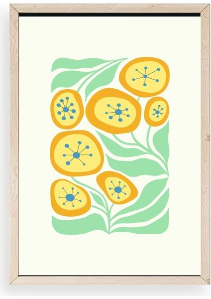 Çiçek Ahşap Çerçeveli Tablo