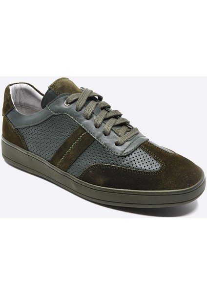 Hakiki Deri Sneaker Erkek Ayakkabı Haki 9870 modelleri