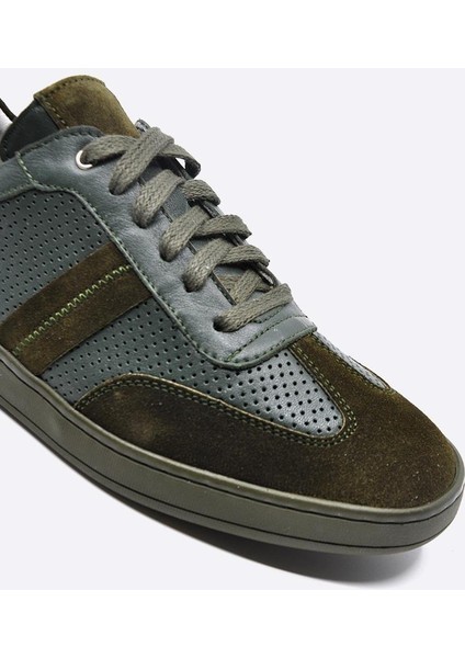 Hakiki Deri Sneaker Erkek Ayakkabı Haki 9870 indirimleri