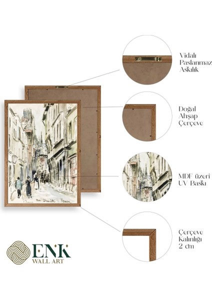 Rue Damitte Ahşap Çerçeveli Tablo fırsatları