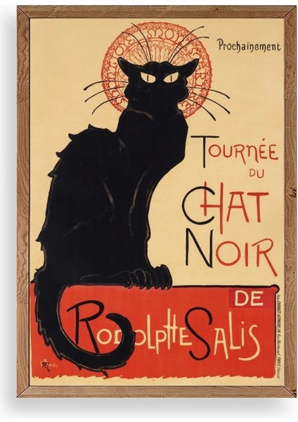 Chat Noir Ahşap Çerçeveli Tablo