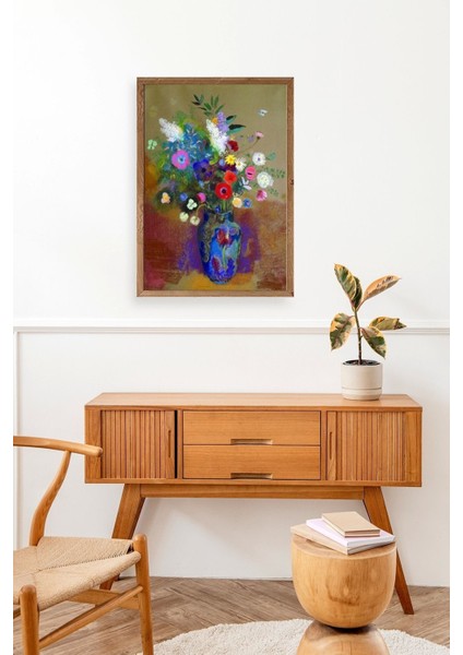 Çiçekler Ahşap Çerçeveli Tablo modelleri