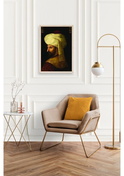 Fatih Sultan Mehmet Ahşap Çerçeveli Tablo fiyatları