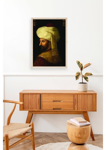 Fatih Sultan Mehmet Ahşap Çerçeveli Tablo modelleri