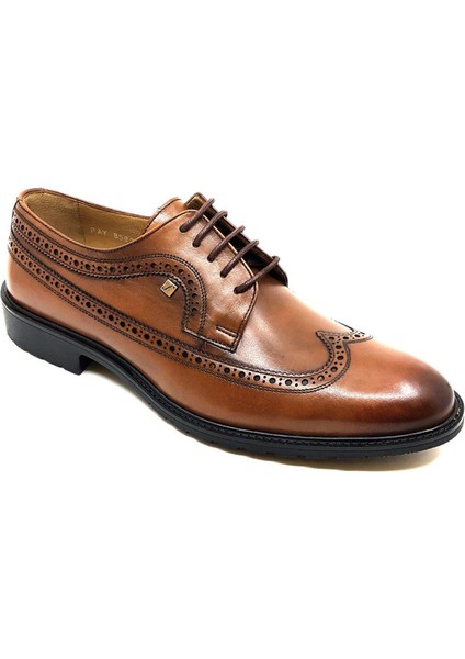 Bağcıklı Taba Hakiki Deri Kauçuk Taban Erkek Klasik Ayakkabı 8582 45