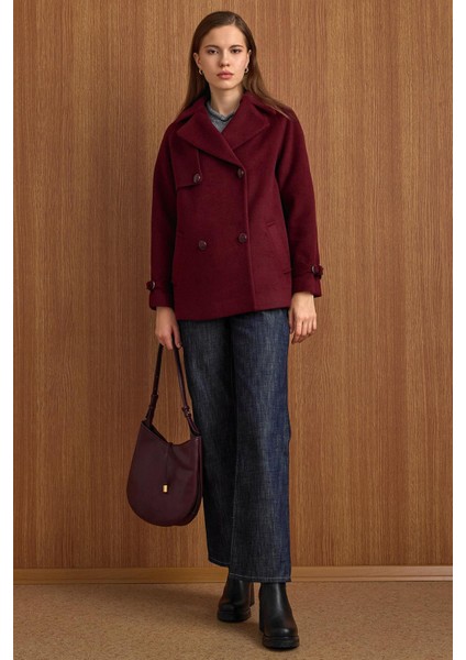 Pelerin ve Kol Patı Detaylı Kruvaze Kısa Kaban MÜRDÜM 3161 fiyatları