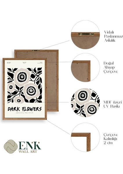 Çiçek Ahşap Çerçeveli Tablo fırsatları