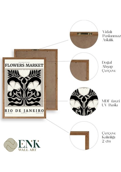 Çiçek Ahşap Çerçeveli Tablo fırsatları