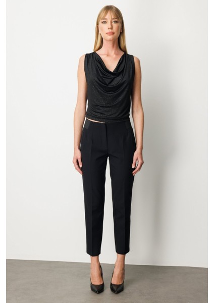 Beli Kalın Lastikli Dar Paça Pantolon 01109