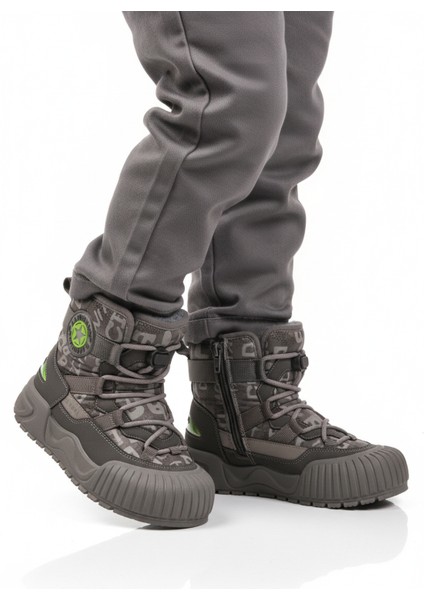 Gri Içi Kürklü Soğuğa Dirençli Kaymaz Erkek Çocuk Bot 22664 P