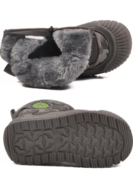Gri Içi Kürklü Soğuğa Dirençli Kaymaz Erkek Çocuk Bot 22664 P indirimleri