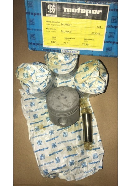 Murat 124 Motor Piston Takımı Segmansız Std Eski Üretim Motopar Marka
