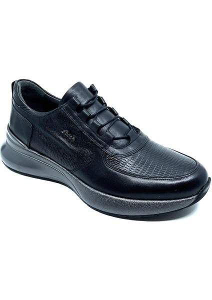 Siyah Hakiki Deri Erkek Sneaker Spor Ayakkabı 2553 306 738