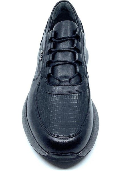 Siyah Hakiki Deri Erkek Sneaker Spor Ayakkabı 2553 306 738 fırsatları