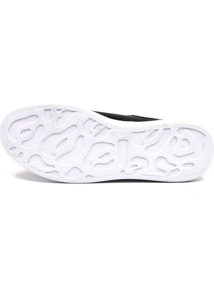 Hakiki Deri Erkek Sneaker Ayakkabı Siyah Beyaz 9838