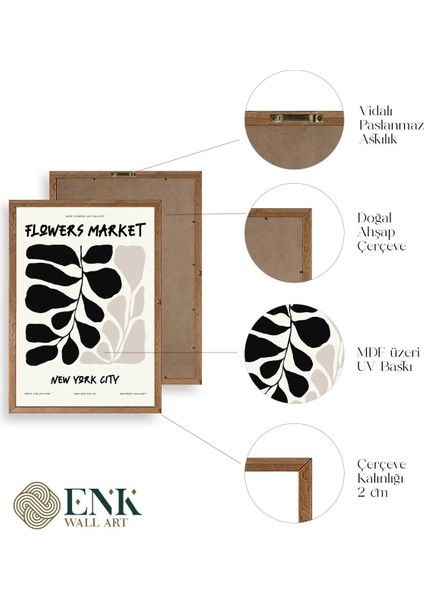 Flower Market Üçlü Ahşap Çerçeveli Tablo fırsatları