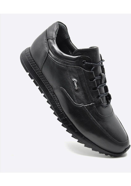Hakiki Deri Siyah Sneaker Erkek Ayakkabı 2773 306