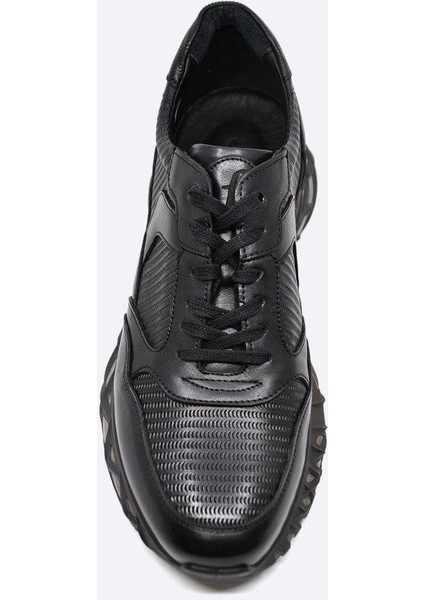 Hakiki Deri Siyah Sneaker Erkek Ayakkabı 9828 100 fırsatları
