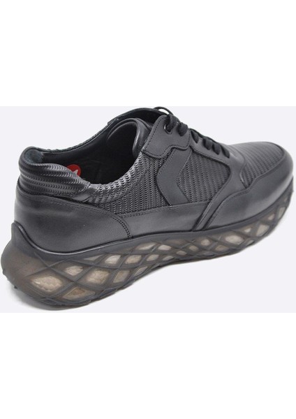 Hakiki Deri Siyah Sneaker Erkek Ayakkabı 9828 100