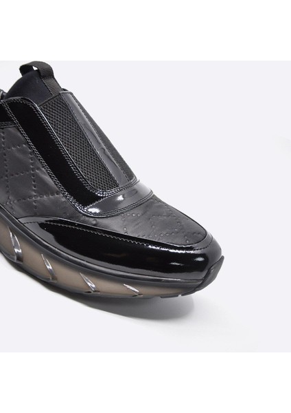 Hakiki Deri Sneaker Erkek Ayakkabı Siyah 9872 100