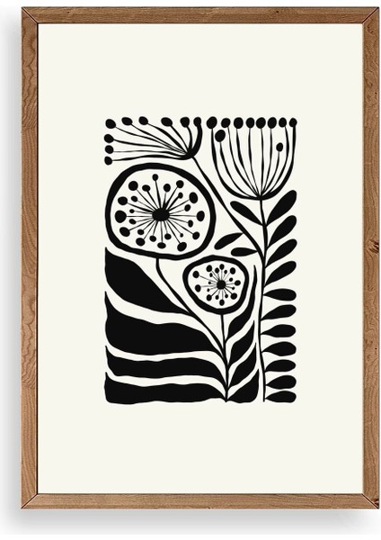 Çiçek Ahşap Çerçeveli Tablo