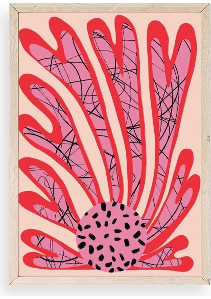 Çiçek Ahşap Çerçeveli Tablo