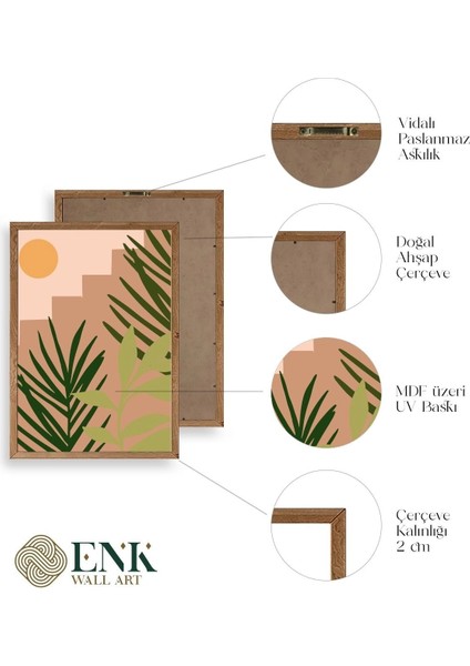 Düşündüren Çiçekli Üçlü Ahşap Çerçeveli Tablo fırsatları