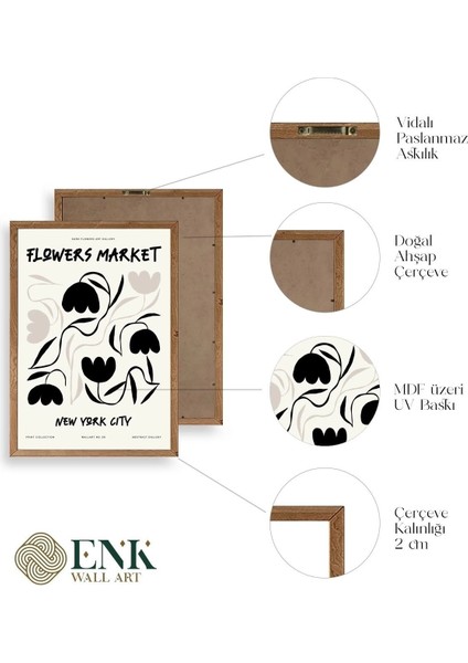 Çiçek Ahşap Çerçeveli Tablo fırsatları